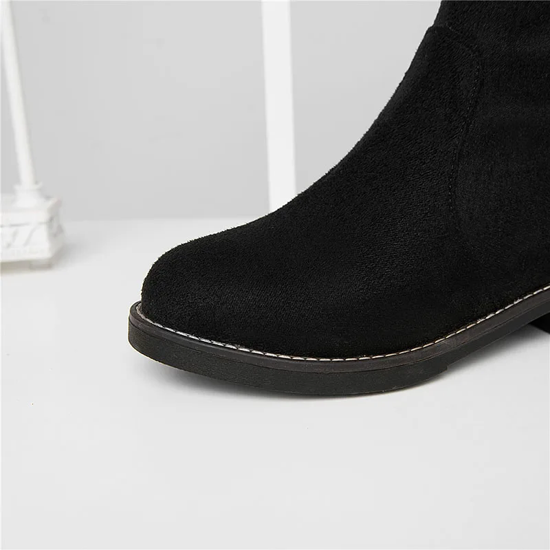KemeKiss Over The Knee Boots For Women Casual Zipper Flats Shoes Comfort Soft Stretch Thigh High Botas Mujer Size 34-43 | Обувь