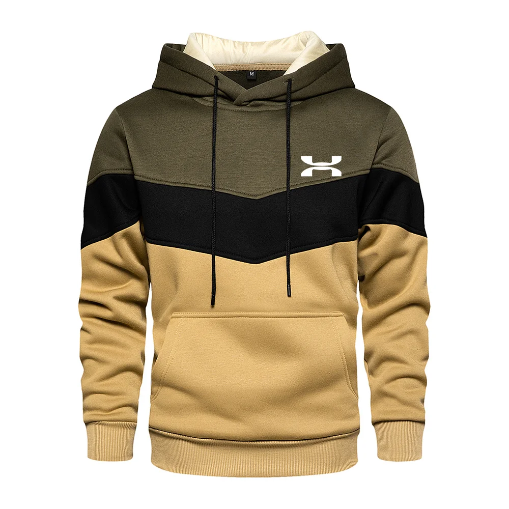 

Men's Brand Hoodie Sweatshirt High Quality Patchwork Print 2021 Fall Winter Sweatshirt Men's Hip Hop Hoodie Streetwear Hoodie
