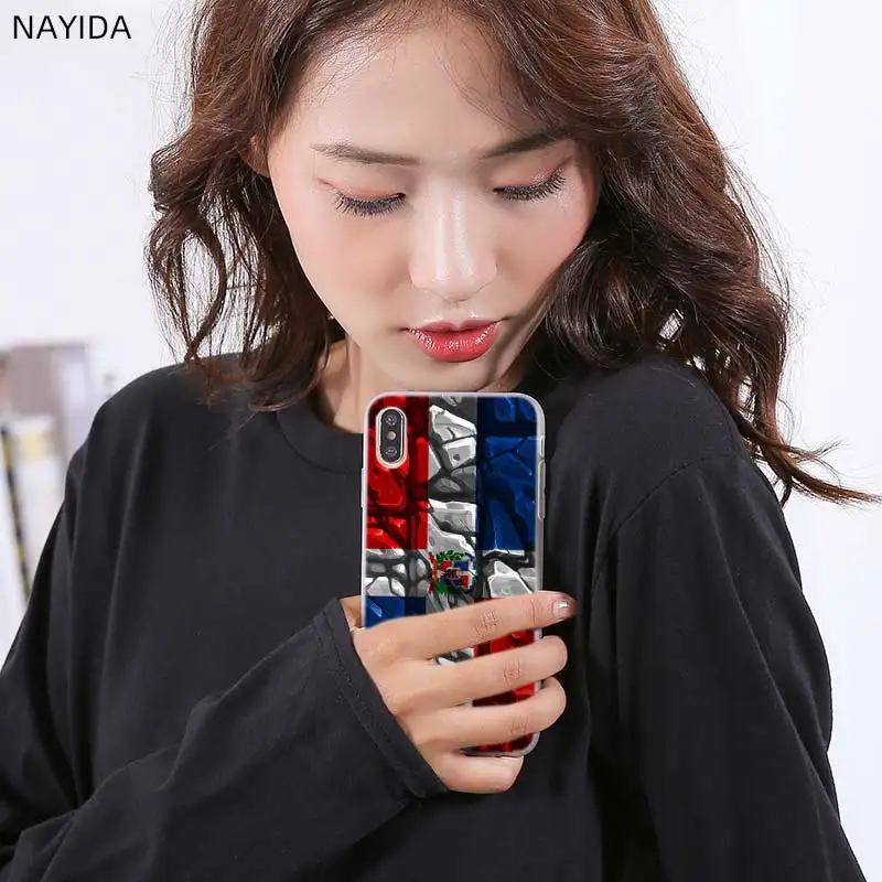 Мягкий чехол TPU для Samsung Galaxy S21 S11 S20 S10 S9 S8 Plus S22 S10lite E Ultra с флагом Доминиканской Республики.