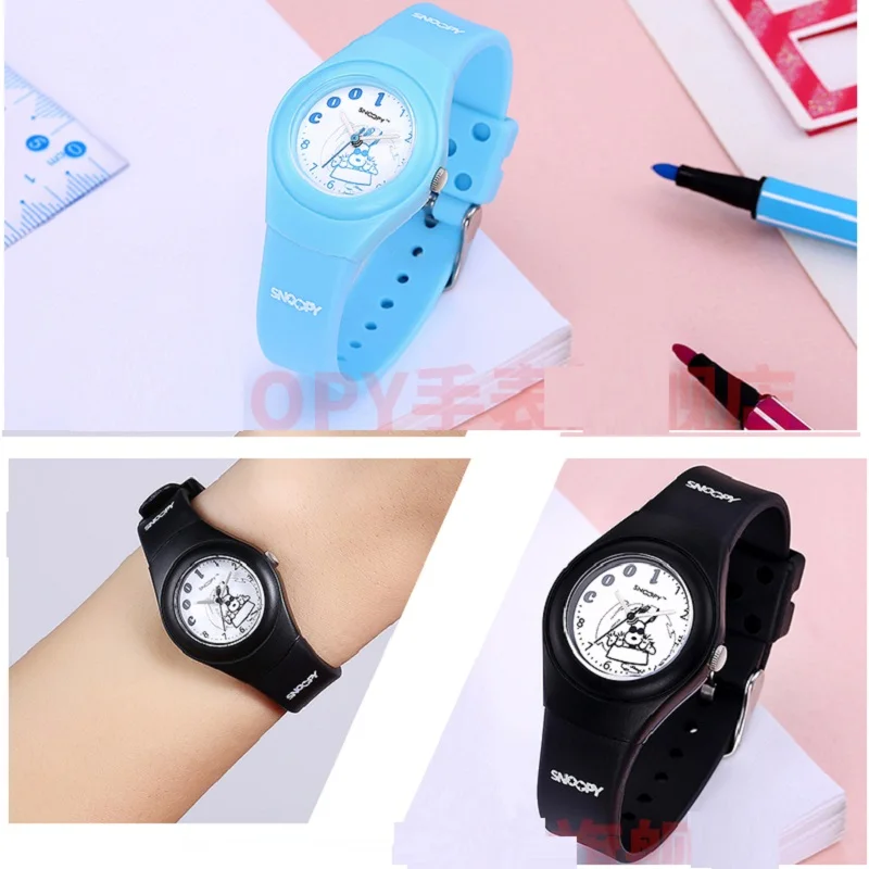Детские милые японские кварцевые повседневные наручные часы SNOOPY с