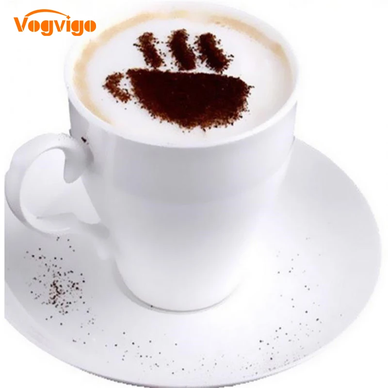 VOGVIGO 16 шт./компл. Кофе рисунок формы печати модель посыпать порошок коврики посуда инструменты Кофе аксессуары