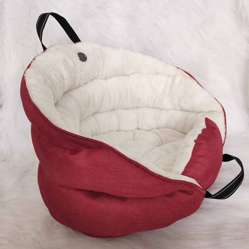 

Portable Dog Cat Kennel Bed Warm Pet Basket Cozy Kitten Travel Lounger Sleeping Cushion Cat House for Small Dog Pets