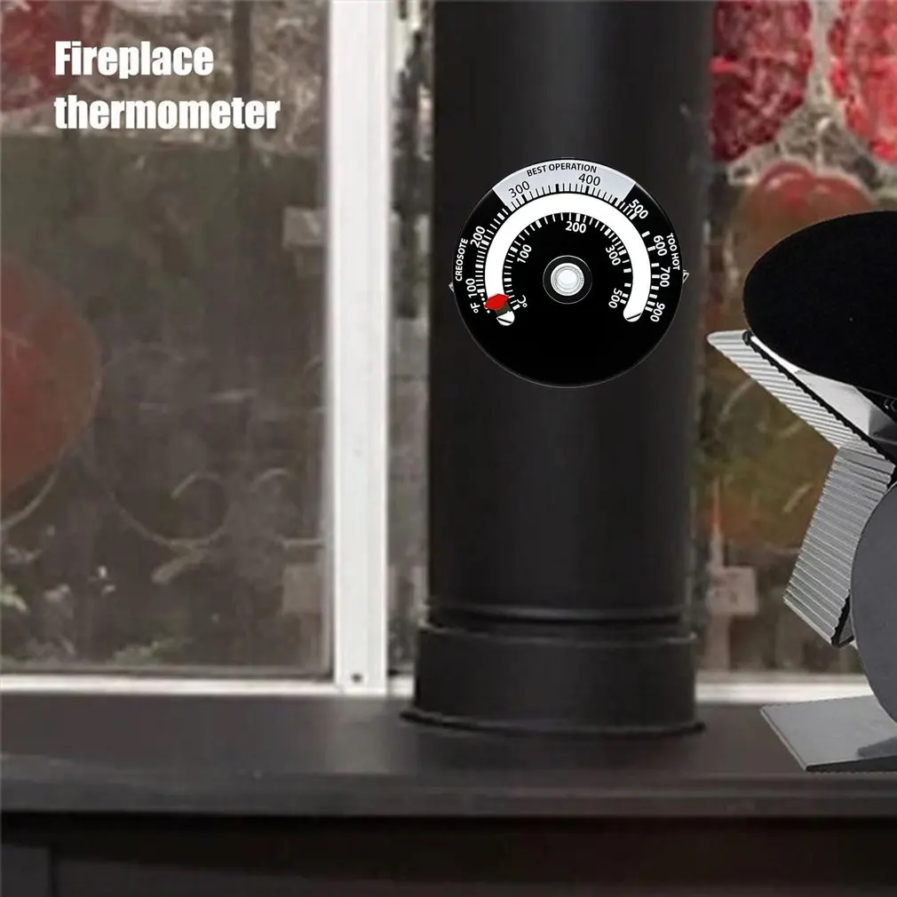 

Magnetic Wooden Stove Thermometer Fireplace Stove Fan Meter Thermometer with Sensitivity Probe Household Oven Barbecue Tools