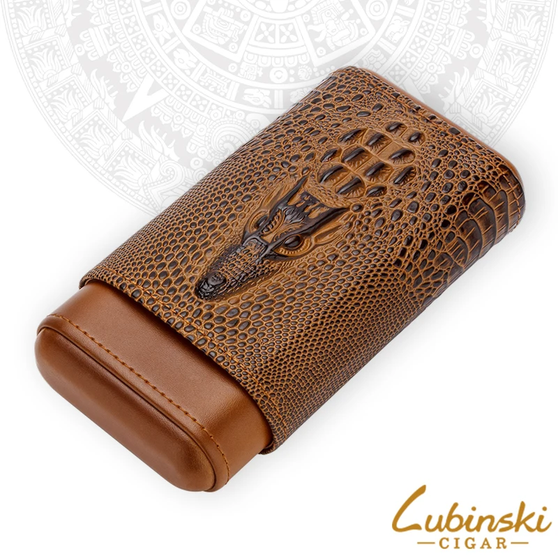 Чехол LUBINSKI из коричневой крокодиловой кожи кедрового дерева сигарет табака