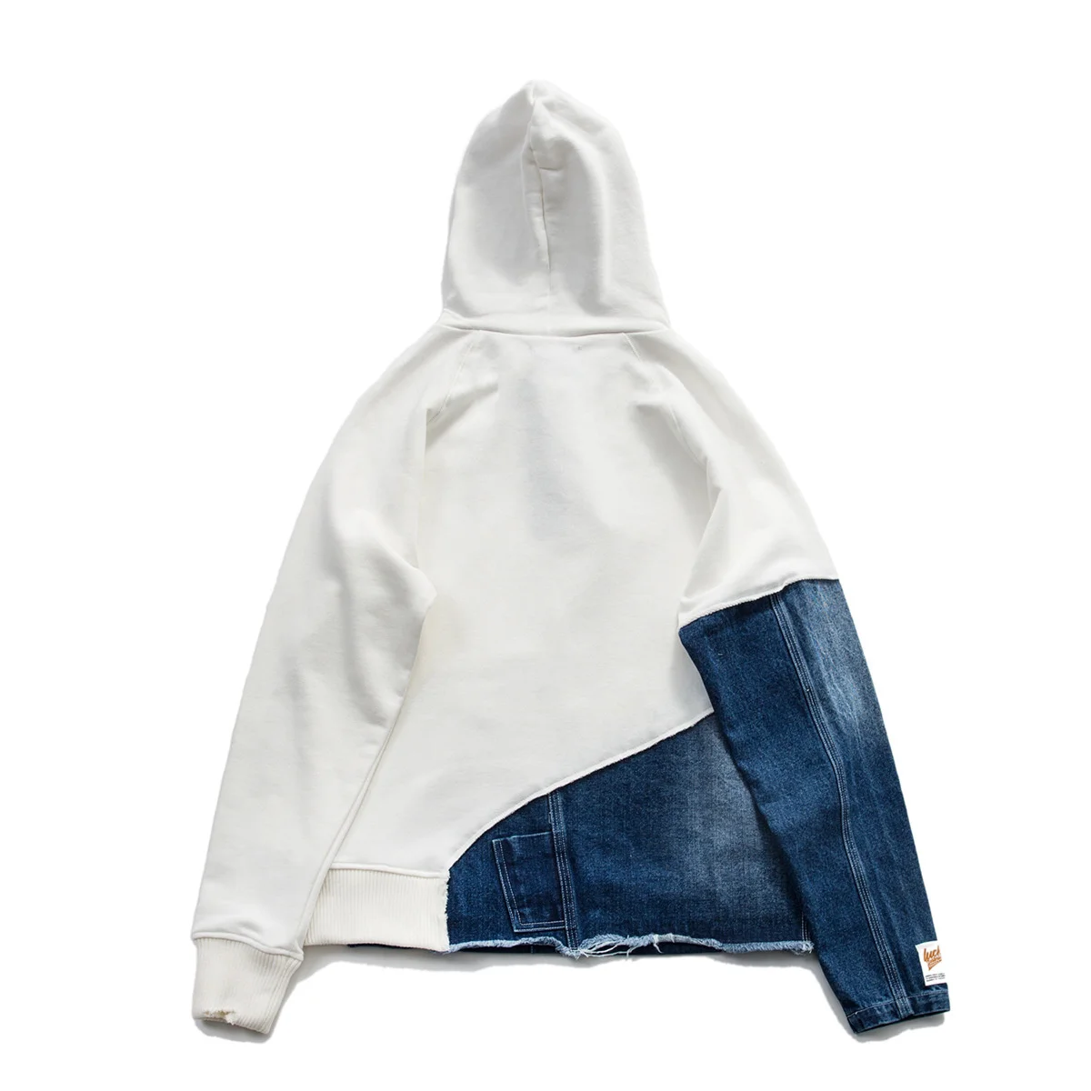 

New Men/Women Ins Spliced Jeans Sport Hoodies Denim Jacket Design Sense High Street Jeans Sweatshirt Men Sport Shirt