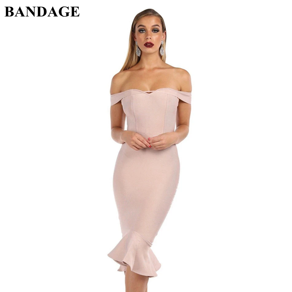 

Женское облегающее платье с открытыми плечами, черное, красное, телесное платье для рождественской вечеринки в стиле знаменитостей, облега...