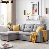 new convertible sectional sofa couch fabric l shaped couch wreversible chaise 3 seat 82 sofa bed
