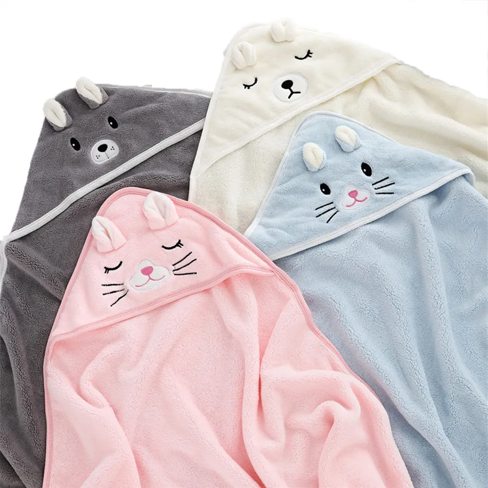 

Toddler Baby Hooded Towels Newborn Kids Bathrobe Super Soft Bath Towel Blanket Warm Sleeping Swaddle Wrap for Infant Boys Girls