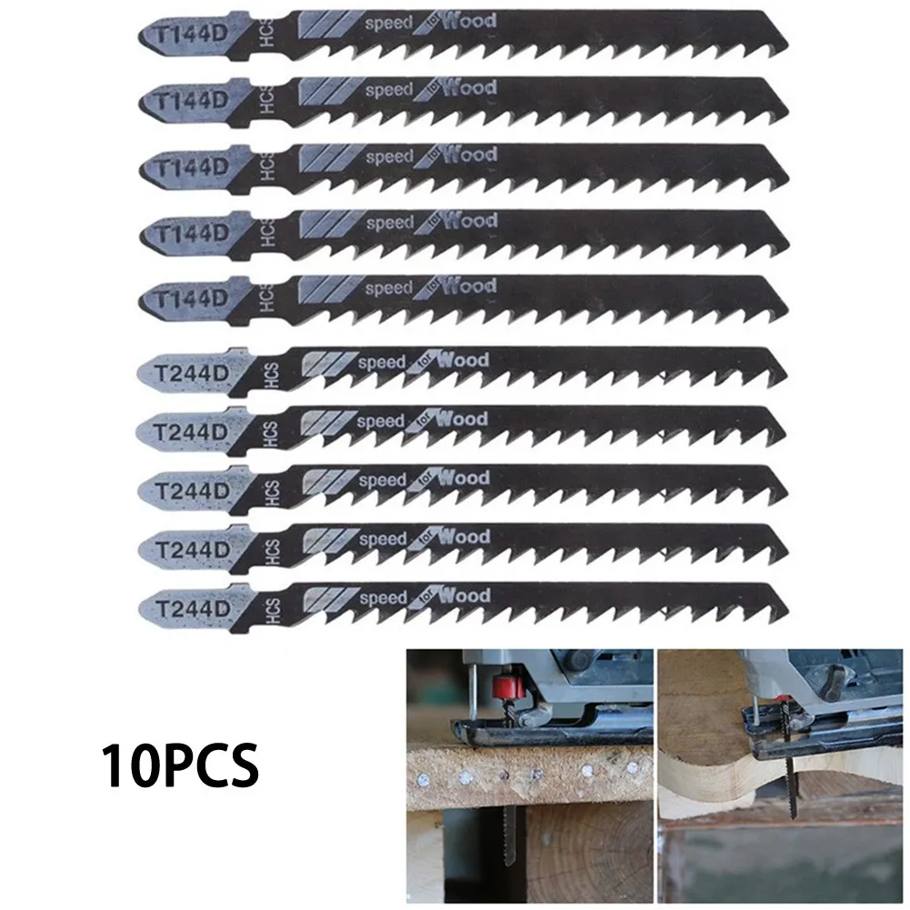 

10 шт. HCS ножовочные полотна T144D + T244D для высокоскоростной древесной доски, пластика для резки дома, «сделай сам», лезвие для изогнутой резки, С...