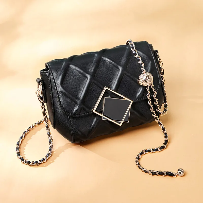 

Сумка женская из натуральной кожи, с цепочкой и бриллиантами, диагональная, 2021