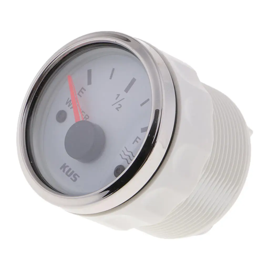 

MagiDeal Water Level Gauge Boat Water Tank Level Gauge 12/24V 52mm 240-33 ohms White