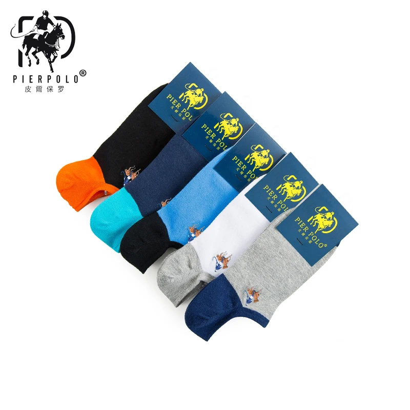 Новые модные носки для мужчин PIER POLO летние мужские однотонные хлопковые носки 5 пар сексуальные мужские невидимые носки для мужчин s