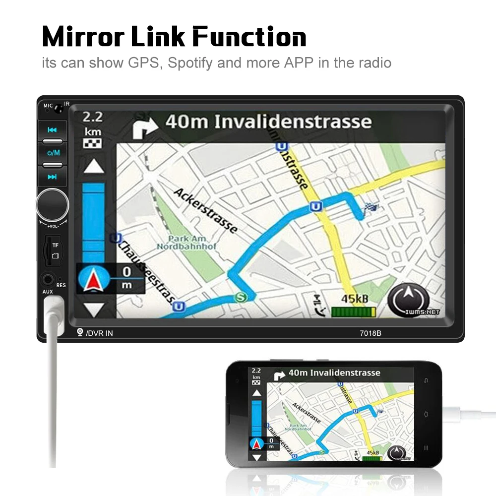 Автомагнитола AMPrime мультимедийный плеер на Android с 7 &quotэкраном Mirror Link FM MP5