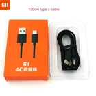 Оригинальный Xiaomi 120 см USB 3,1 Тип C кабель для быстрой зарядки 2A USB C шнур для XIAOMi MI 10 9 Pro Mix 2 2S 3 POFO F1 F2 Redmi Note 9