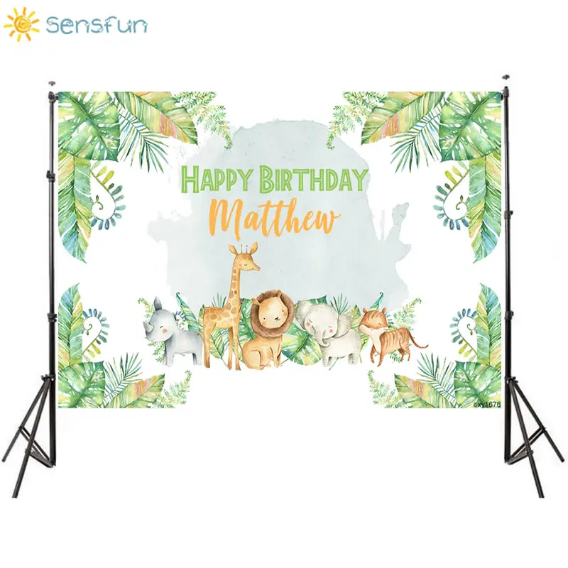 Sensfun 7x5ft джунгли сафари фоны дети первого День рождения фон для фотосъемки