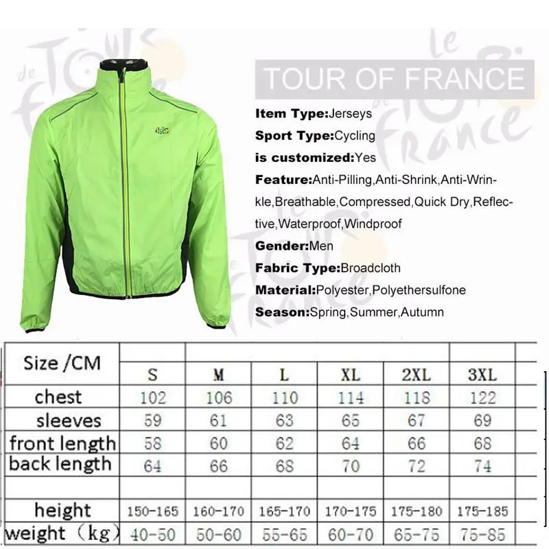 

KINGBIKE Spring Autumn winter Green Fashion Hooded Windbreaker Jacket Men Women Zipper Pockets Long Sleeves biking hiking fishi