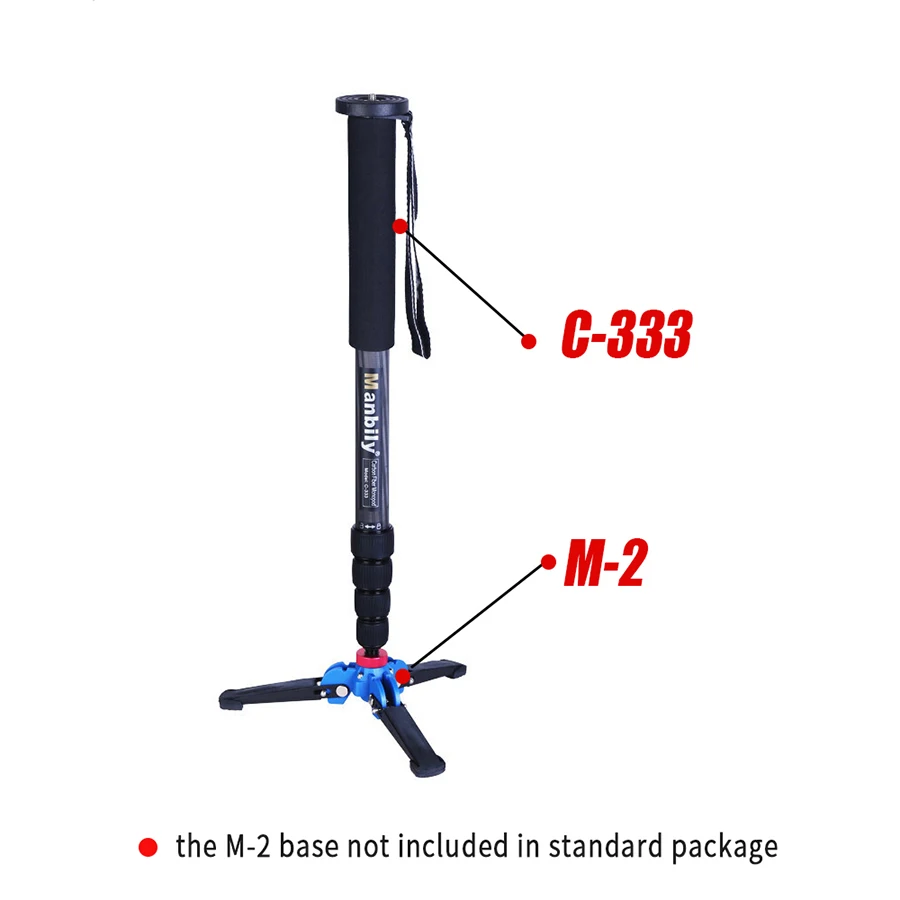 Manbily C-333 Professional Travel Monopod Tripod Portable Carbon Fiber Mini Bracket Tripods Stand Base for Digital DSLR Camera