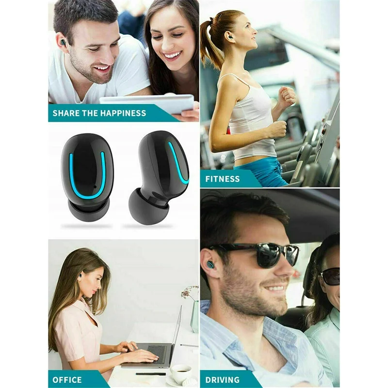 

V5.0 Wireless Headphones TWS Bluetooth Earphones 2600mAh Battery Sports Willkey Waterproof Headsets Stereo Earbuds Microphones