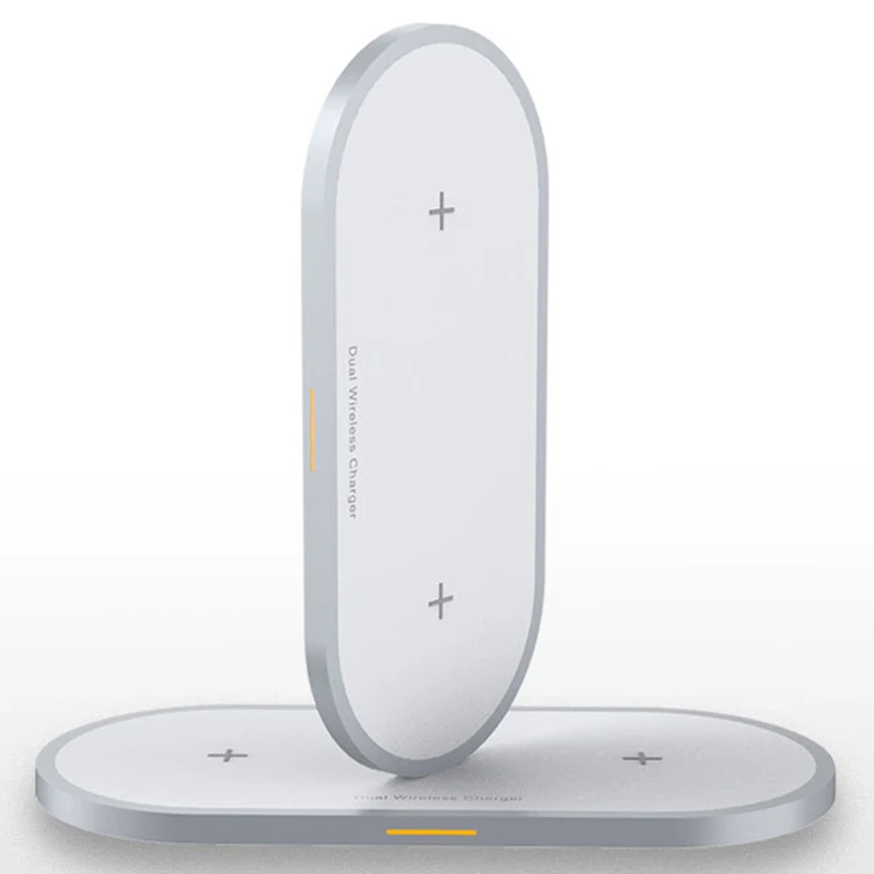 Беспроводное зарядное устройство с двумя разъемами быстрая зарядка 10 Вт