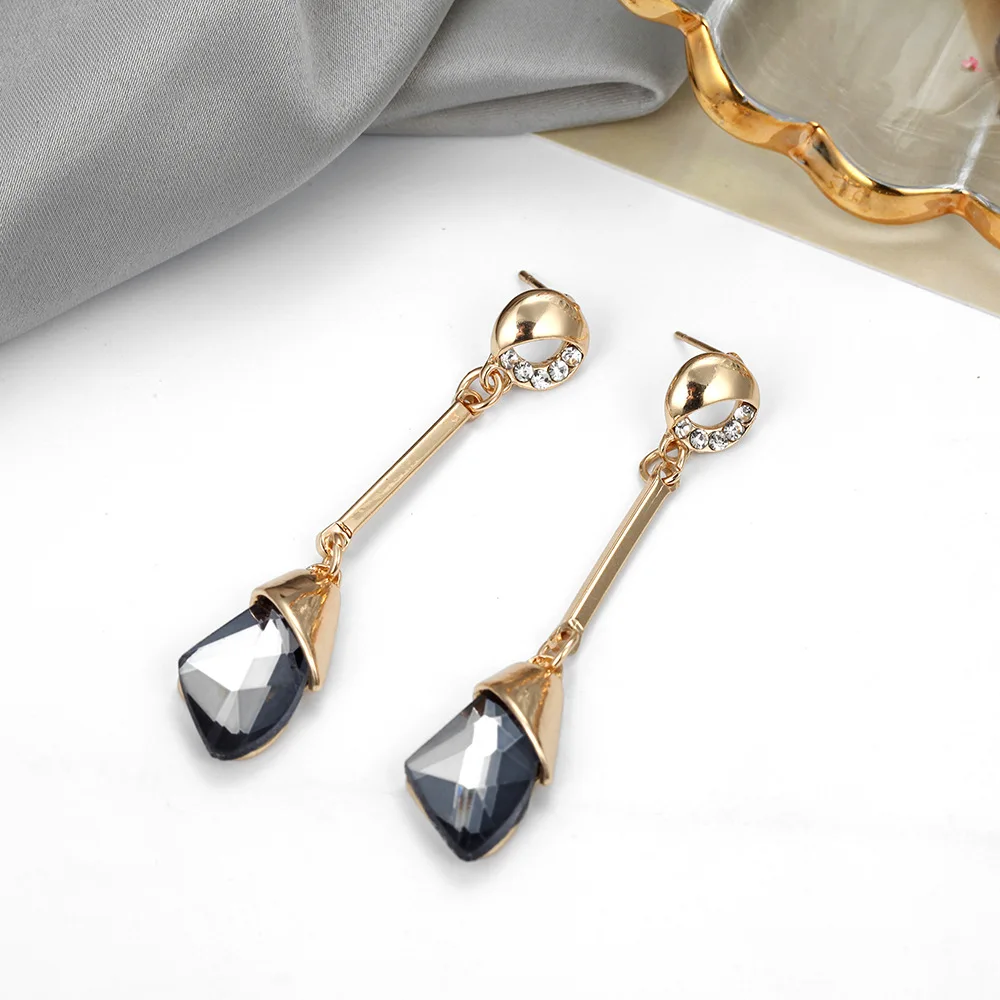 Новая Корейская версия серег 2019 с темпераментом серьги-капли воды хрустальные