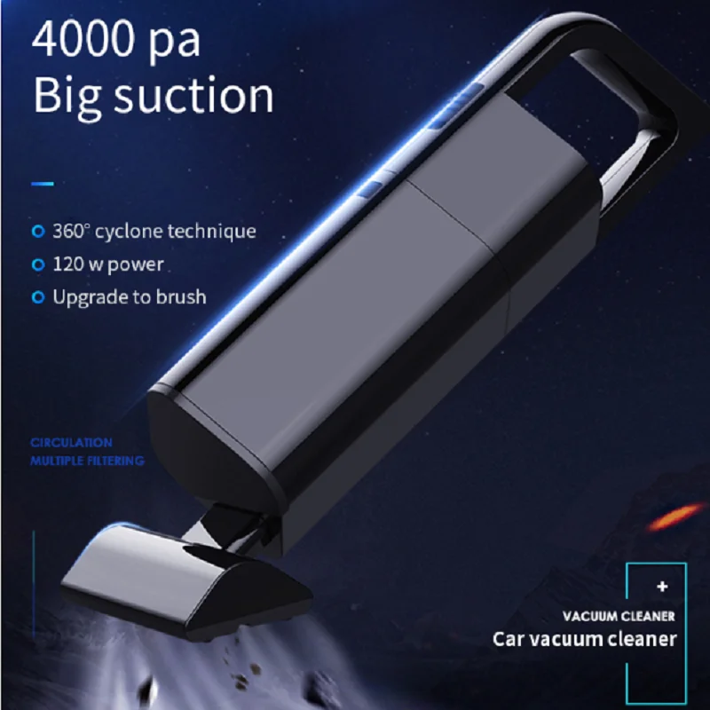 4000PA Беспроводной пылесос 120W для сухой и влажной уборки Бытовая автомобильного