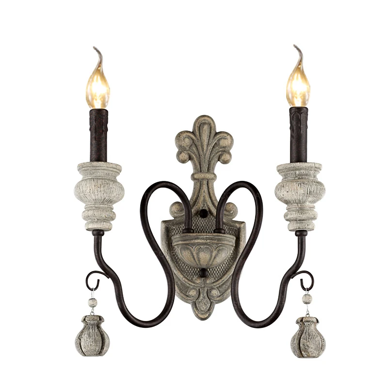 Винтажные Деревянные Настенные светильники с деревенским железным ретро бра