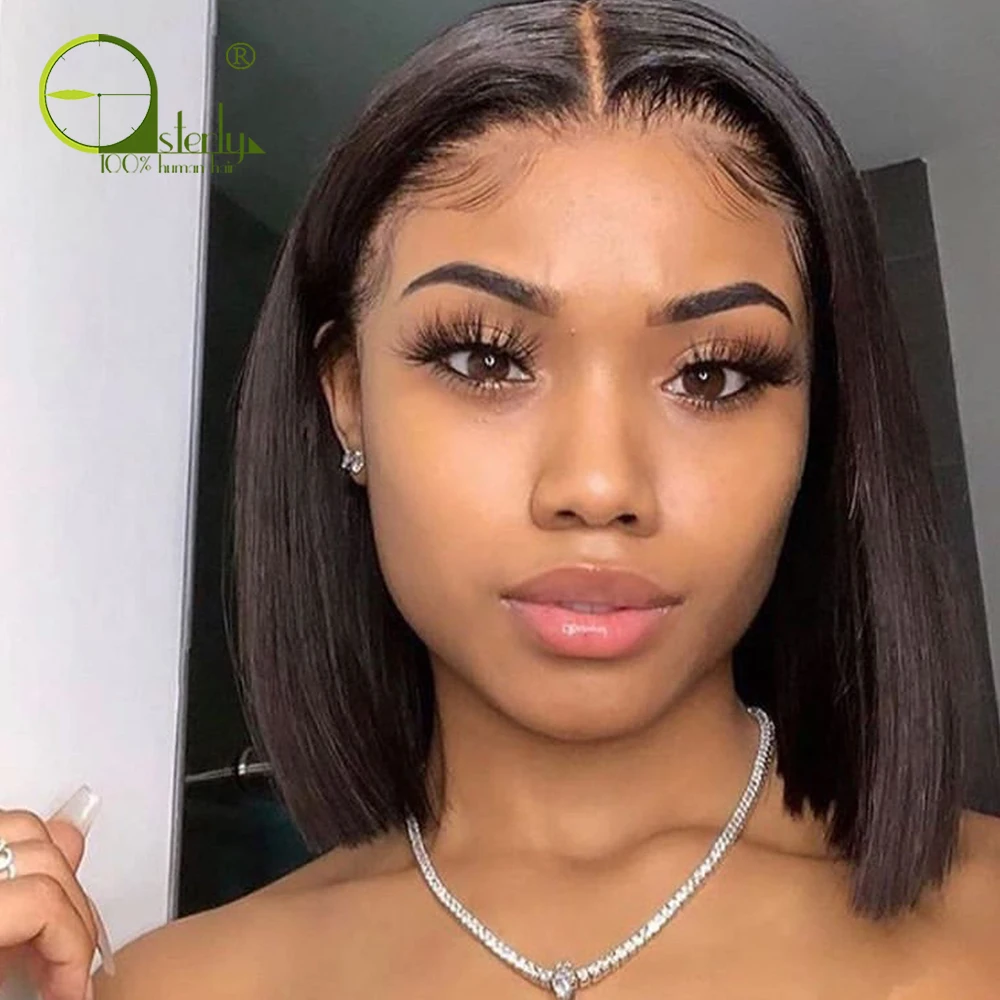 Грубые короткие кружевные передние человеческие волосы парики Remy Bob парик