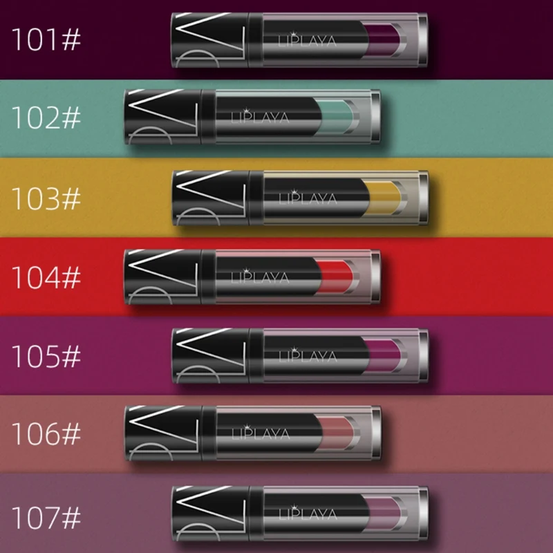 Цветной матовый блеск для губ стойкий увлажняющий антипригарный стакан