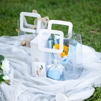 10pc pvc transparent gift bag perfume cosmetic packaging bags wedding birthday baby shower gift bag flower bag bolsitas de papel