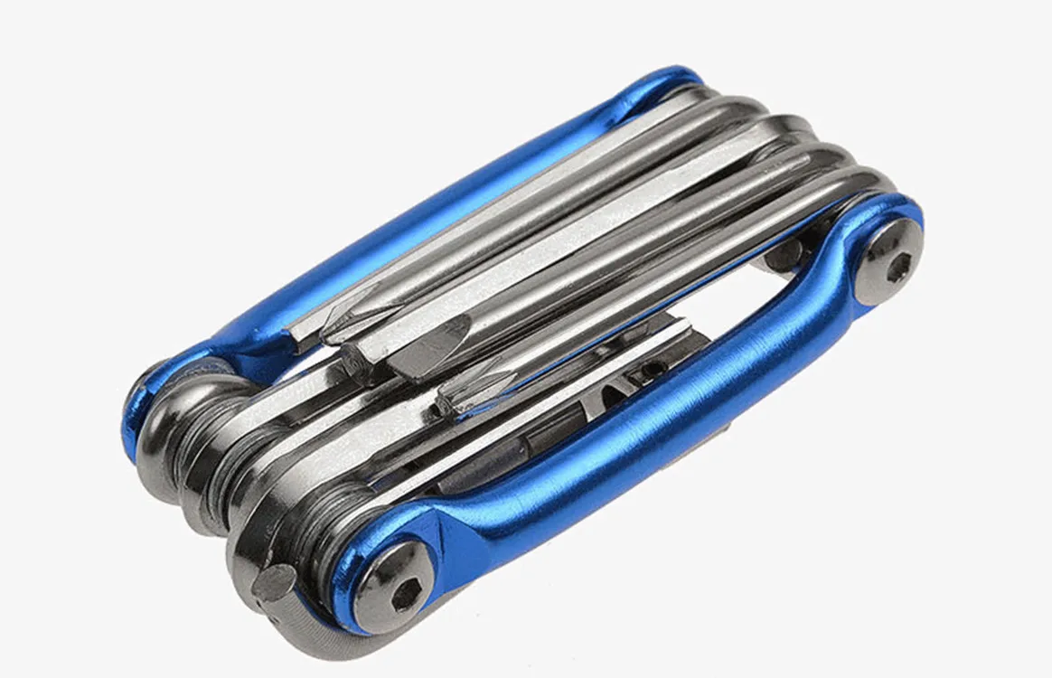 

11 In 1 Folding Bicycle Tire Repair Kits Tool Multitool Bicycle Wrench Screwdriver Chain Cutter Cycling Tools Set Accessories