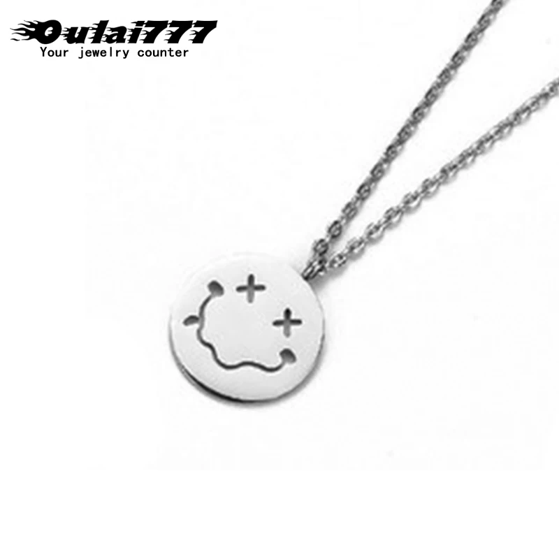 Мужские ожерелья со смайликом подвески с забавным лицом подарки из нержавеющей