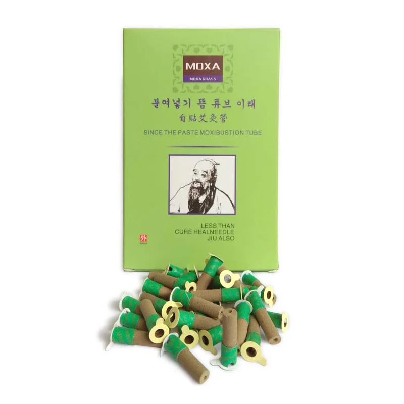 

High quality Natural Smokeless self-stick Moxa tube acupuncture massage moxibustion tube Nanyang 180pcs moxa sticks