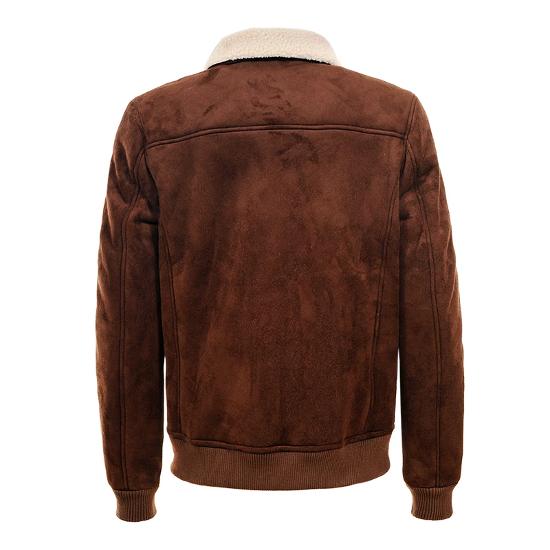 GLO-STORY мужская повседневная кожаная куртка из искусственной замши с длинным