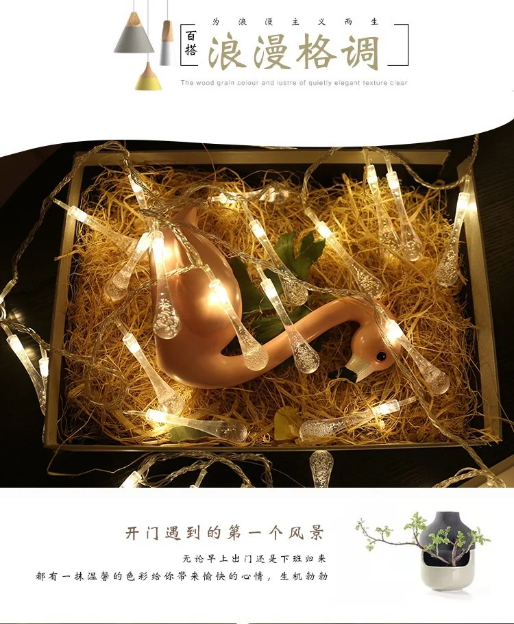 Лампа в виде капли солнечной энергии панели гирлянды сказочные огни Солнечный 50