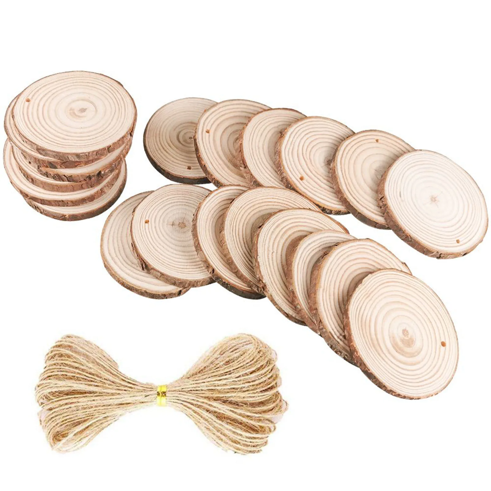 

Wooden Circle DIY Handmade Decoration Wood Chips Wood Slice 6-7CM Thickness 0.5CM Wedding Holiday Decoration Craft Wooden Circle