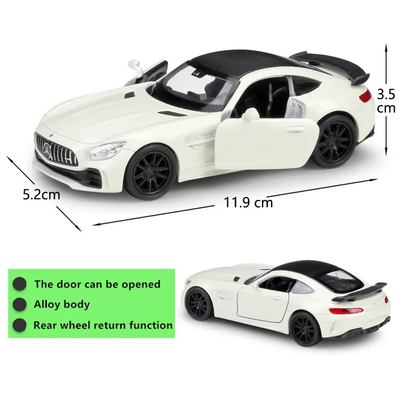 Модель автомобиля WELLY 1:36 Mercedes Benz AMG GT R из сплава модель литого под давлением