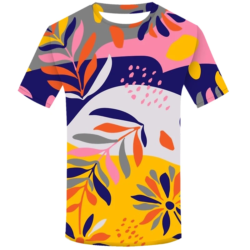 Мужская одежда 2020 народные цветы 3D футболка летняя повседневная забавная с