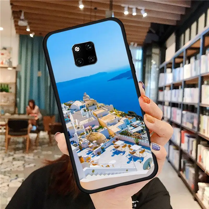 

Oia Santorini Greece lanscape Phone Case For Huawei Mate 9 10 20 Pro lite 20x nova 3e P10 plus P20 Pro Honor10 lite COVER FUNDA