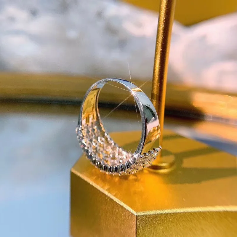 Женское кольцо с бриллиантом 14K белое золото 1 карат позолота 14k большое