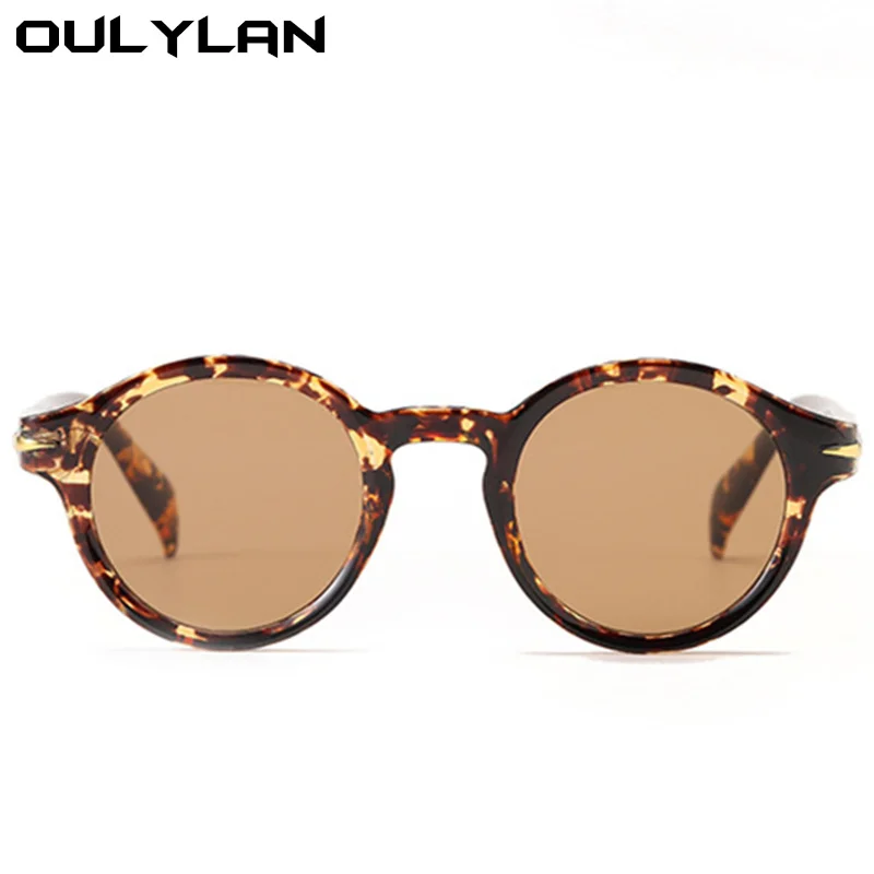 Маленькие круглые солнцезащитные очки Oulylan для женщин и мужчин винтажные желтые