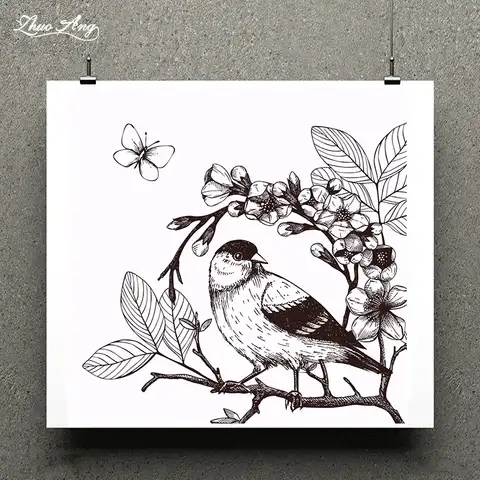 ZhuoAng Симпатичная Печать с изображением птиц/резиновая печать для скрапбукинга/прозрачная печать/бесшовная печать