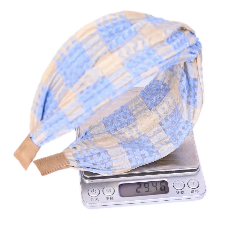

Headband Hairband For Women Girl Yarn Plaid Fresh Sweet Korean Cross Fashion Hair Accessories Head Wrap Wholesale