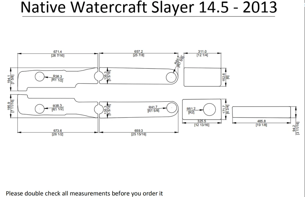 

2013 Native Watercraft Slayer 14.5 Kayak Boat EVA Decking Mat Pads Kit 1/4"