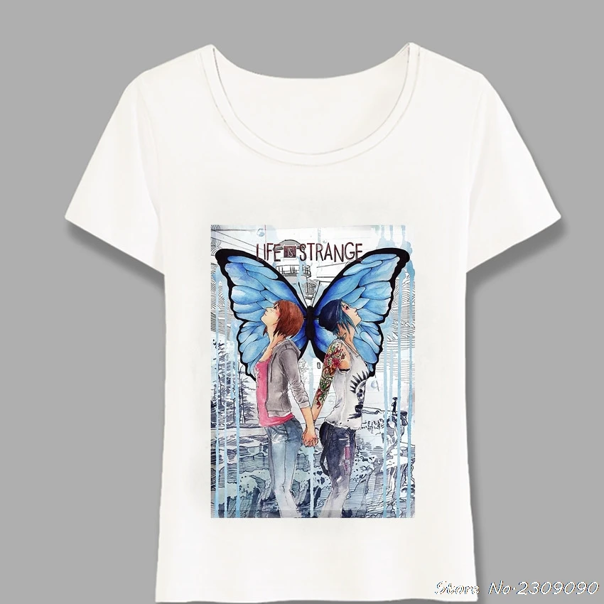 Футболка женская с забавным рисунком Жизнь странная Модный повседневный Топ в