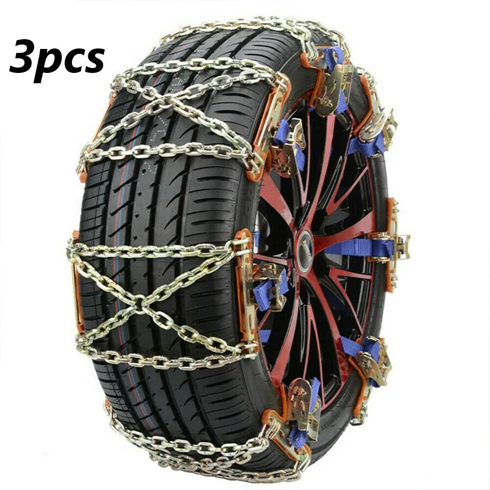 

3pcs Wheel Tire Snow Anti-Skid Chain Urgent Winter Universal For SUV Car Truck Applicable 175 To 265 Tire Snow Chains