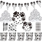 Лапы собаки украшения для тематических вечеринок посуда бумажный стаканчик, тарелка салфетки соломенные баннеры Детские шары для душа принадлежности для рождения детей