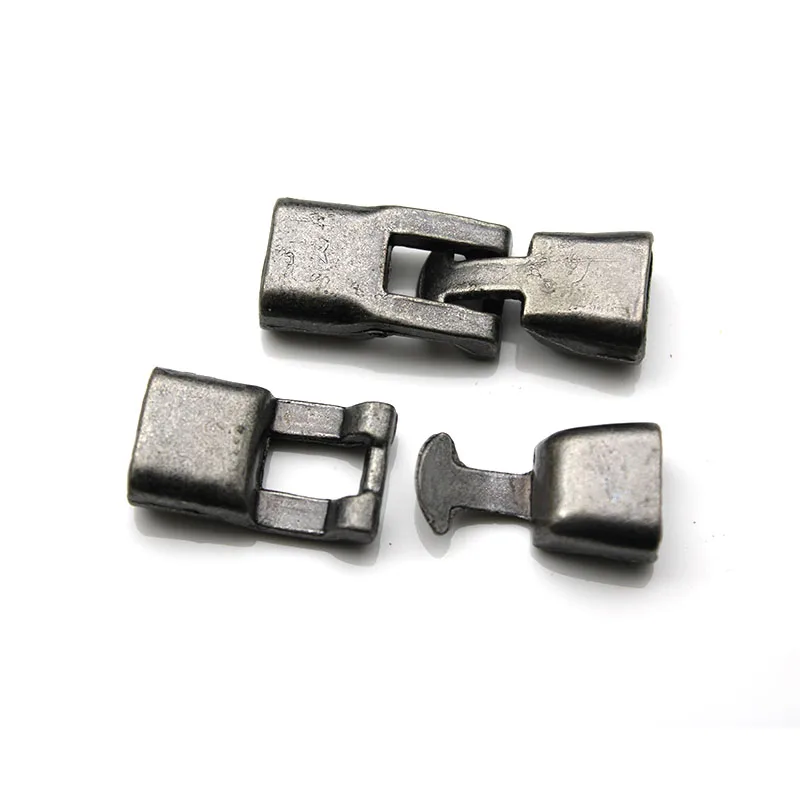 antique zinc 10 компл./лот браслет соединители фурнитура для украшений конец застежки крюк для 4,5*10 мм плоский кожаный шнур DIY Браслеты ювелирных изделий Z454 - Цвет: antique zinc