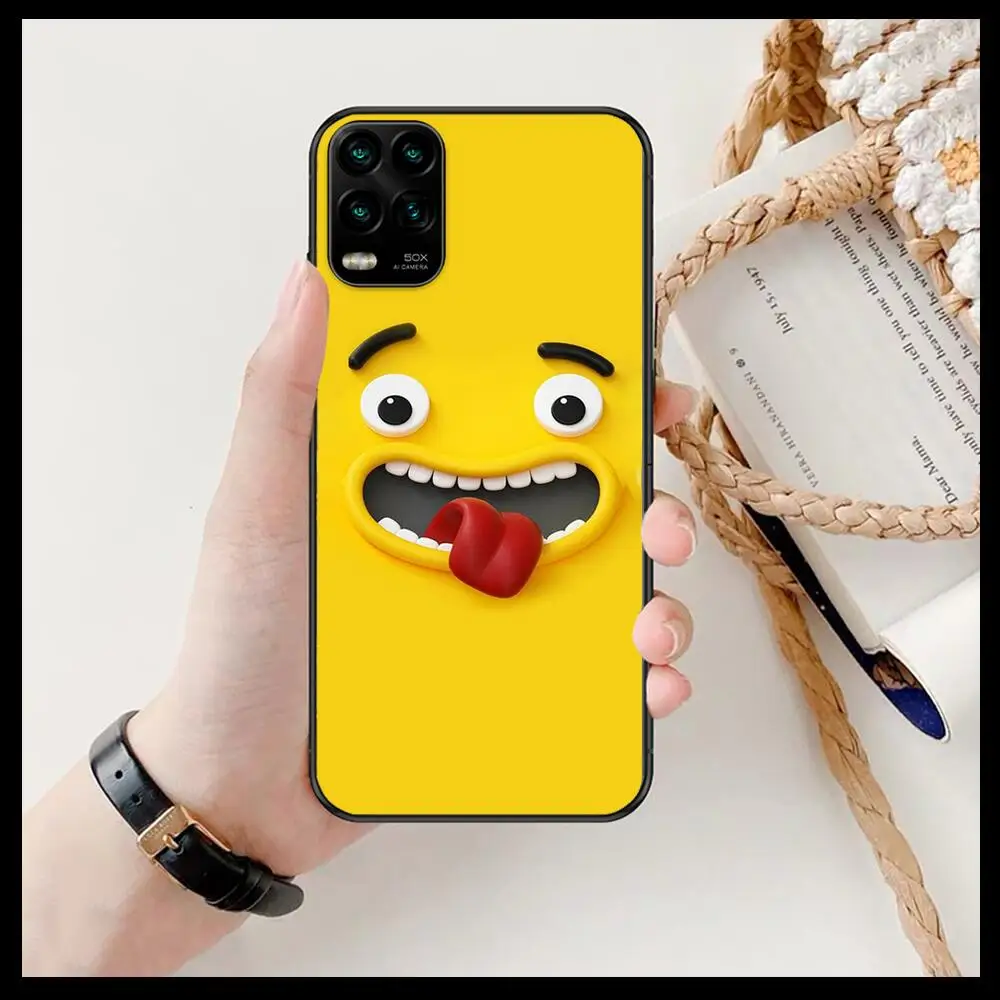 

Smiling Face And Eyes cartoon Phone Case For XiaoMi Redmi Note 11 10 9S 8 7 6 5 A Pro T Y1 Anime Black Cover Silicone Back Pre s