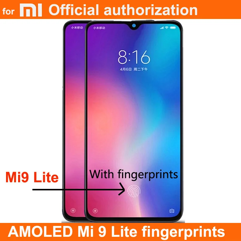 Новый ЖК дисплей AMOLED с отпечатками пальцев для XIAOMI Mi9 lite cc9 MI 9 LITE сенсорным экраном