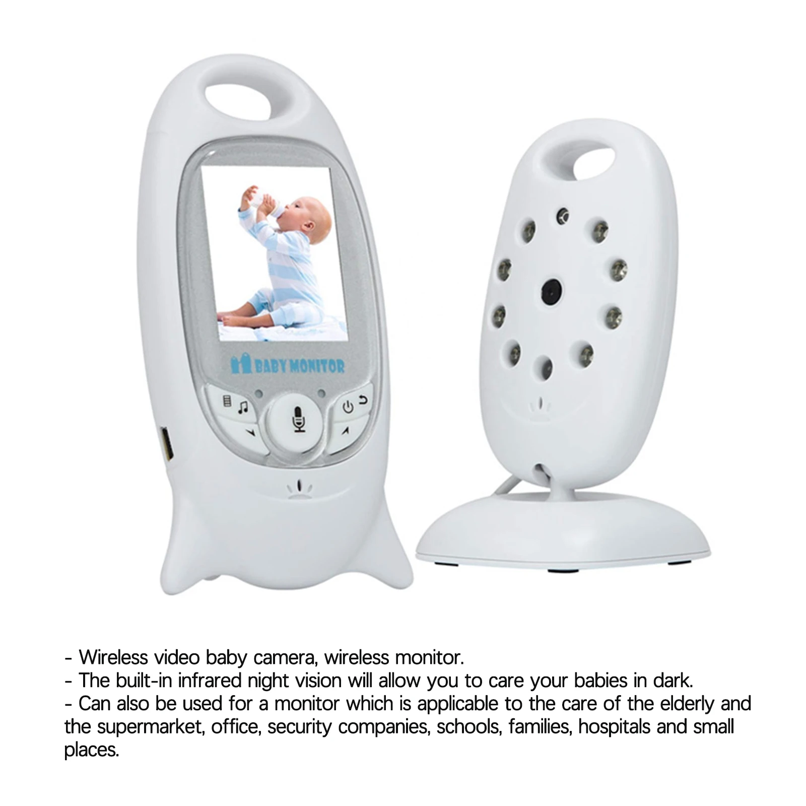 

Беспроводная цветная камера видеонаблюдения 2,0 дюйма, видеоняня, Двухсторонняя связь, ночное видение, ИК светодиодный мониторинг температу...